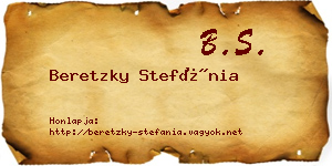 Beretzky Stefánia névjegykártya